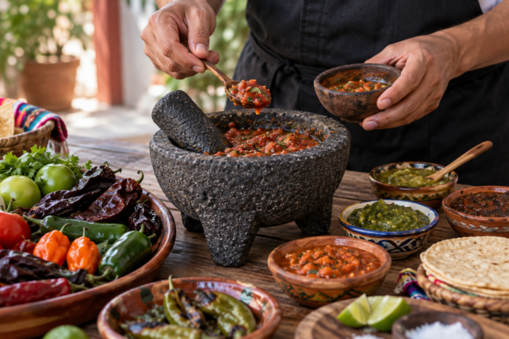Imagen editorial para: Salsas de mesa: guía para reconocer chiles, texturas y maridajes