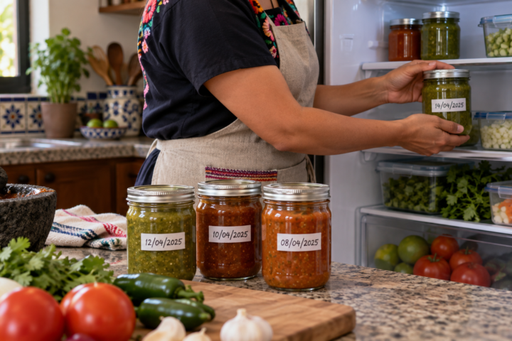 Cómo conservar salsas y recados de forma segura. Imagen editorial.