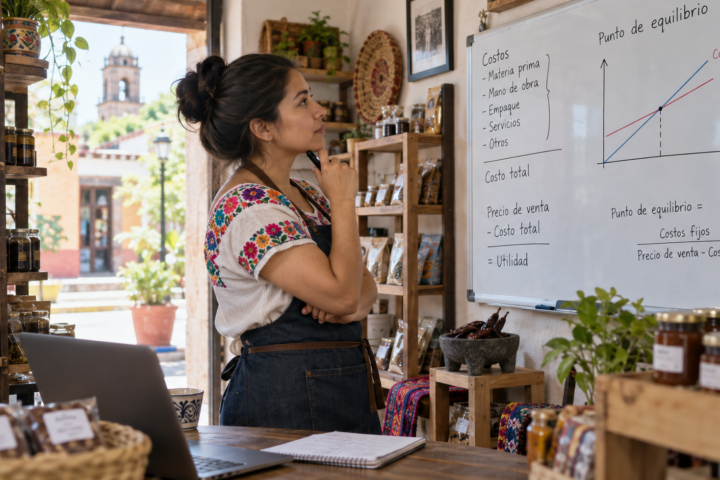 Punto de equilibrio para un emprendimiento pequeño. Imagen editorial.