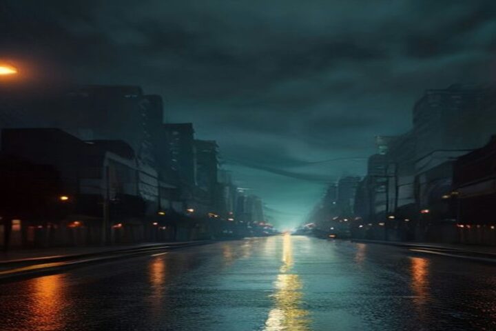 Avenida de la CDMX bajo lluvia al anochecer, imagen ilustrativa